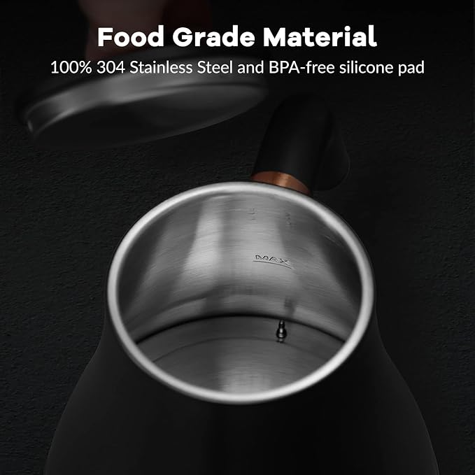 Mecity Electric Kettle Gooseneck Pour Over Kettle ±1℉ Temperature Control Quick Heating Water Boiler for Coffee & Tea & Formula Auto Shut Off Tea Kettle 1200 Watt, 0.8L, Matt Black, Barista Edition