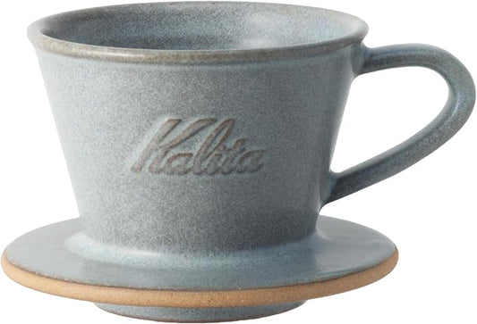 Carita Kalita Coffee Dripper Mino Ware High Heat Retention Pottery for 1 to 2 People, DACHI & KalitaMI 155, Sand Gray #01105, Wave Series, Made in Japan, Drip Equipment, For 1 Person