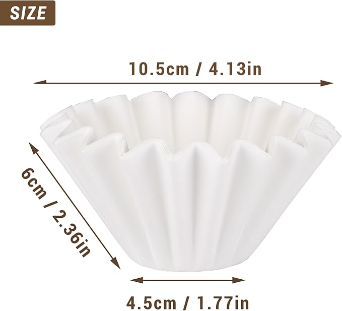 EUSOAR Mini Coffee Filters, 1-2 Cup Pack of 50 Small Size Disposable White Unbleached Replacement Basket Coffee Filters Paper Sheets, for Home Commercial Dripper Pour Over and Drip Coffee Makers