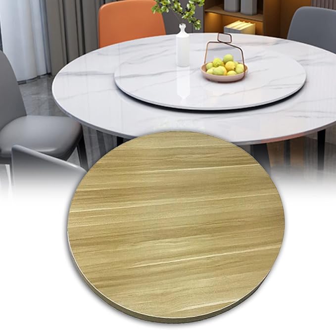 Wooden Lazy Susan Round Table Turntable, Large Dining Table Tabletop Serving Plate, 50cm~100cm, Wooden Swivel Display Tray 360°, No Need To Install, For Hotel/Family Dinner (Color : Walnut, Size : 9