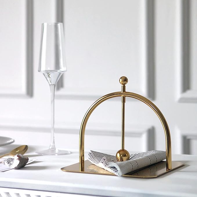 Modern Alloy Napkin Holder for Dining Table, Picnic & Home Decor, Luxury Metal Napkin Stand for Parties