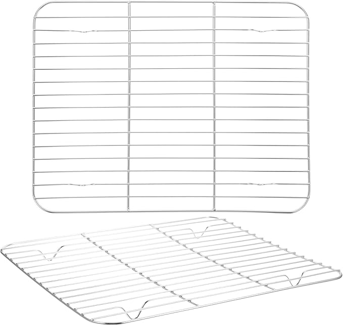 2pcs Stainless Steel Baking Cooling Rack Grill Rack 30x23cm Oven Bread Cookie Bacon for Kitchen Baking and Cooling