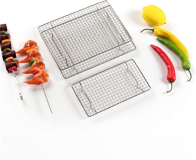 304 Stainless Steel Cooling Rack Versatile Baking Rack Heat Resistant Rust Proof Sturdy Grate 10.6"*10.6"