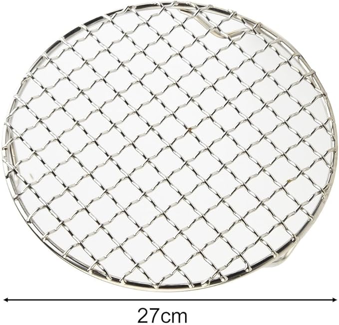 Round Cooling Baking Rack 201 Stainless-Steel Wire Oven Grill Sheet with Stable Tri-Leg Design for Baking, Roasting, Grilling, Drying and Cooling Cakes, Pies, Cookies, Pizza(27cm)