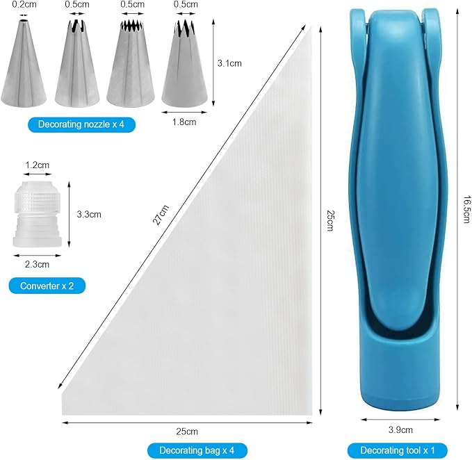 Cake Decorating Pen Kit,Reusable DIY Cake Decorating Piping Bags and Nozzles, Dessert Decorating Syringe for Decorating Cakes Pastries & Cupcakes Icing Cream Syringe
