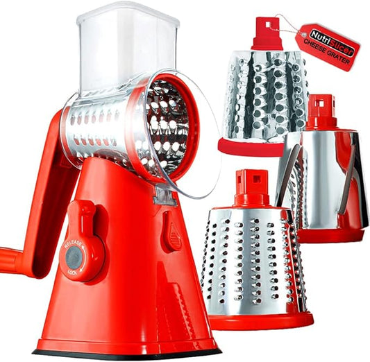 NUTRISLICER 3-in1 Spinning/Rotating Mandoline and Countertop Food Slicer, Chopper, and Grater As Seen On TV
