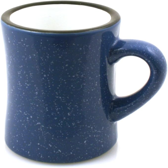 Ceramic Diner Campfire Mugs, 10oz, Set of 4 (Sky Blue)