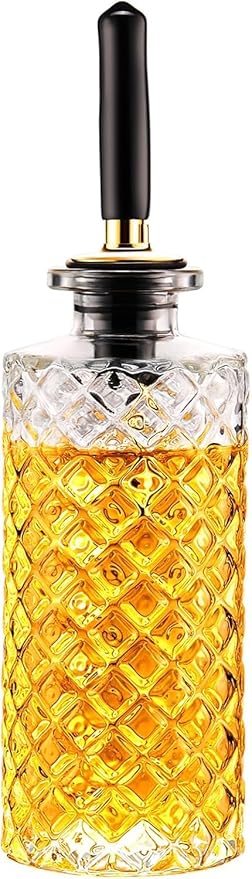 gegewawa 1pcs Glass Coffee Syrup Dispenser Bottles 5 OZ, Simple Syrup Bottles with Metal Pour Spout, Syrup Dispenser for Coffee Bar Accessories for Maple Honey Syrup Oil and Sauces
