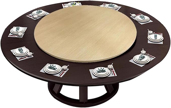 LIGUOYI Rotating Board Lazy Susan Round Wooden Turntable Diameter 70cm 80cm 90cm, Handmade Wood Serving Tray, 360° Rotate Kitchen Turntable Serving Plate for Home Dining (Color : F, Size : 70CM)
