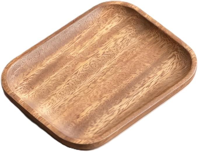 Walnut Wood Fruit Tray, Handmade Chinese Style Snack Serving Plate, Solid Wood Tea Dessert Tray for Dim Sum, Vintage Walnut Platter, Gift (Snack Plate)