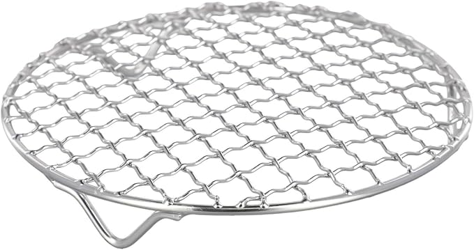 Round Cooling Baking Rack, 201 Stainless-Steel Wire Oven Grill Sheet with 3-Leg Stable Design, 1.2cm Mesh for Even Heating, Multi-Size Options 13cm to 40.5cm, for Baking, Roasting(16.5cm)
