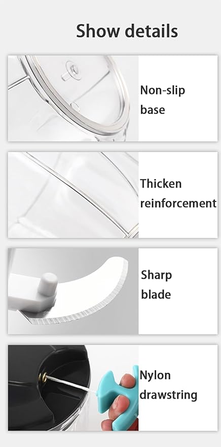Vegetable Chopper Manual Food Processor, Portable Hand Pull String Garlic Mincer Onion Cutter for Veggies, Ginger, Fruits, Nuts Kitchen Cooking, Herbs, etc., 500ml, Kitchen Cooking Tool