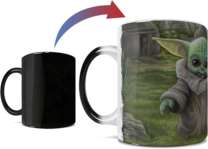 Morphing Mugs Star Wars – The Mandalorian – Child’s Play - Thomas Kinkade – One 11 oz Color Changing Ceramic Mug – Image Revealed When HOT Liquid Is Added! MMUG1224