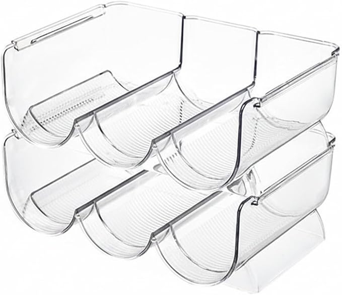 Stackable Cup Organizer Bin, Clear PP Plastic Vertical Storage Container for Kitchen Cabinet and Pantry (1 PC)