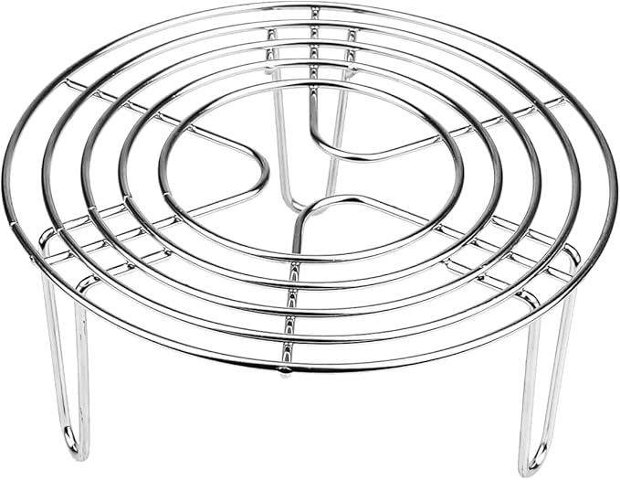 DOERDO Round Cooking Rack Cooking Trivet Rack Stand Stainless Steel Steamer Rack for Baking Canning Cooking, 16x16x7CM