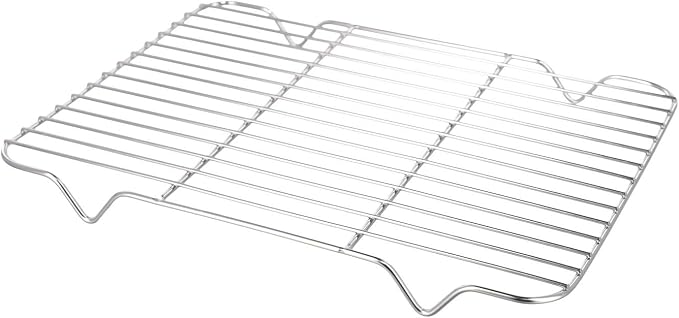 Stainless Steel Baking Tray with Cooling Rack Set for Kitchen Use, for Roasting and Baking Cookies, Vegetables, and Cakes (26x20x5cm)