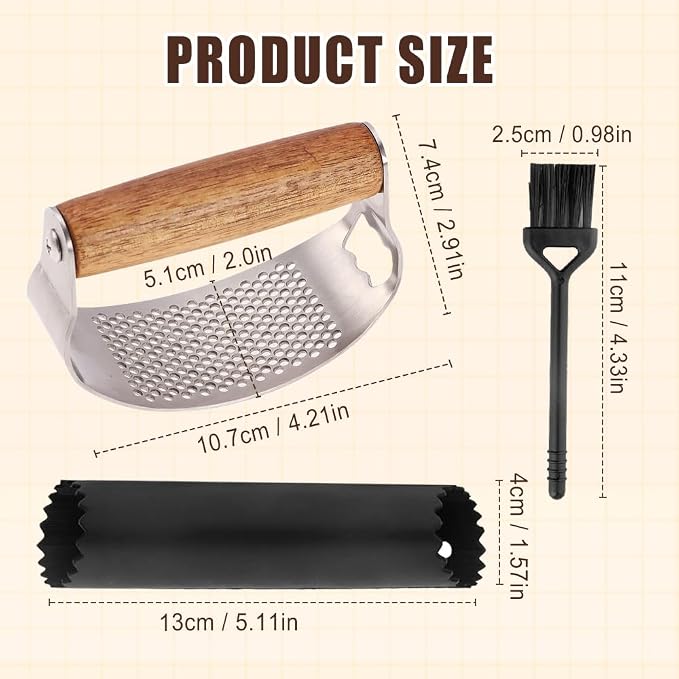 Stainless Steel Garlic Presser, 2025 Upgraded Rocker Professional Garlic Press, Ergonomic Garlic Crusher for Home Kitchen Use, Heavy Duty Mincer Tool Garlic Chopper Garlic Presser Mincer (2)