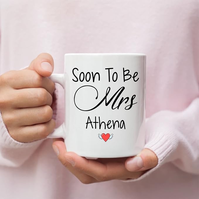 Customized Couple Mug For Valentines Day, Personalized One Lucky And Soon To Be Coffee Mug Gifts For Couple, Lover Gift, Set Of 2 Mug, Custom Women And Men Mug With Name, White 11oz Or 15oz