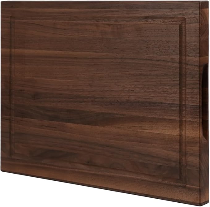 CONSDAN Walnut Cutting Board for Kitchen, USA Grown Hardwood, 16 x 12, with Invisible Inner Handle, Prefinished with Food-Grade Oil, Suitable for Kitchen Edge Grain, 1" Thick