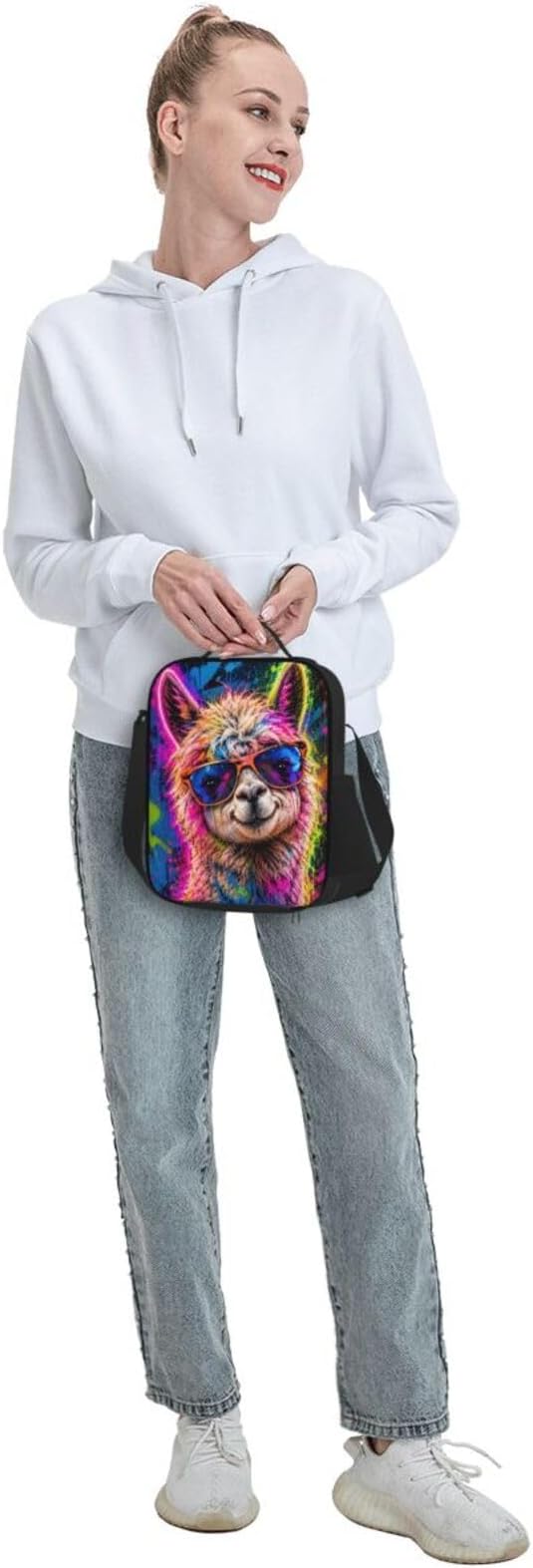 Alpaca Lunch Bag for Women Men Portable Reusable Insulated Lunch Box Leakproof Meal Prep Tote Thermal with Adjustable Shoulder Strap for Adult Work Picnic