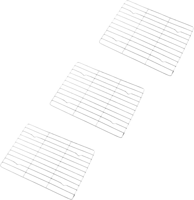 3pcs Nonstick Baking Cooling Rack Set Small Size Stainless Steel Cake and Pastry Cooler Shelves for Home Bakers