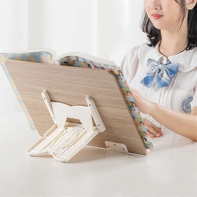 Book Stand Book Holder Tray Wooden Book Stand Adjustable Desktop Simple Reading Stand Convenient and Practical Music Score Stand Cookbook Stand for Kitchen (Size : S)