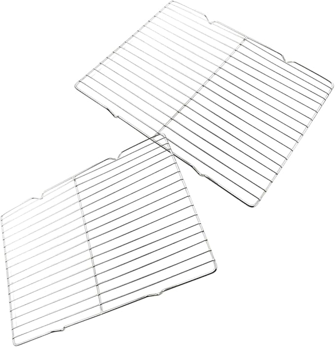 Of 2 Effective Cooling and Baking Rack Multipurpose Stainless Steel Wire Cooling for Baking and Cooking Multipurpose Wire