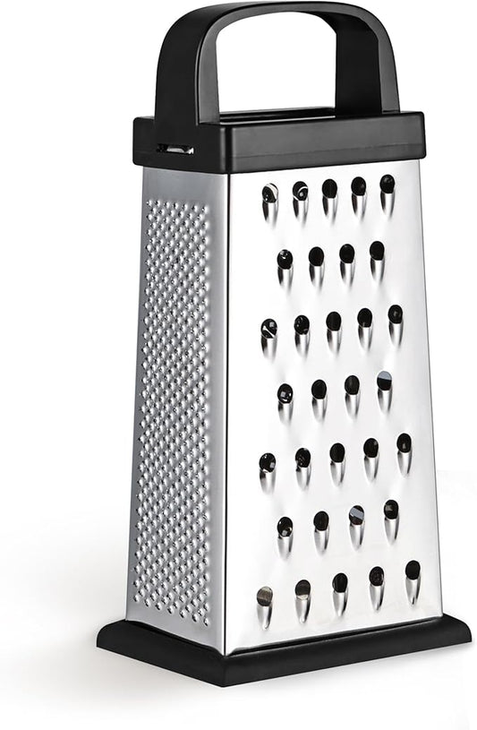 Kaishun 8IN Cheese Grater, 4-Sided Box Grater for Cheese, Vegetable & Fruit