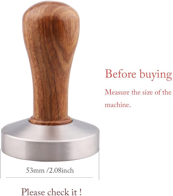 Stainless Steel Coffee Tamper 53mm Barista Espresso Base Coffee Bean Press