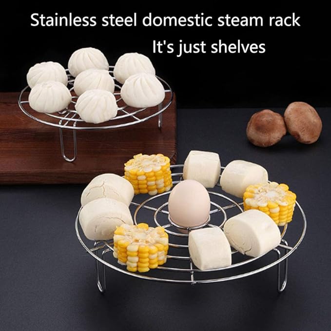 Steam Rack, Heavy Duty Steaming Rack Stand, Stainless Steel Round Steamer Cooling Rack Trivet, Pot Steamer Insert Food Stand, Steaming Cookware Accessories(SIZE:19.5cm/7.68in)