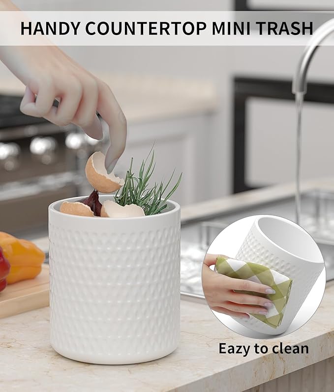 Ceramic Utensil Caddy, Large Spatula Holder, 6.8 inch Cooking Utensil Holder for Kitchen Counter, Farmhouse Kitchen Decor for Silverware Spoon Crocks 2PCK