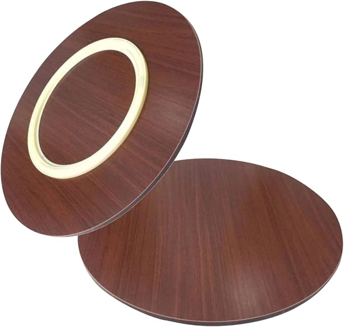 Large Wooden Turntable 360° Rotating Lazy Susan Round 50cm-100cm, Sturdy And Smooth Running, Round Rotating Serving Plate/Swivel Tray, For Passing Things Around The Dinner Table (Color : Red-brown,
