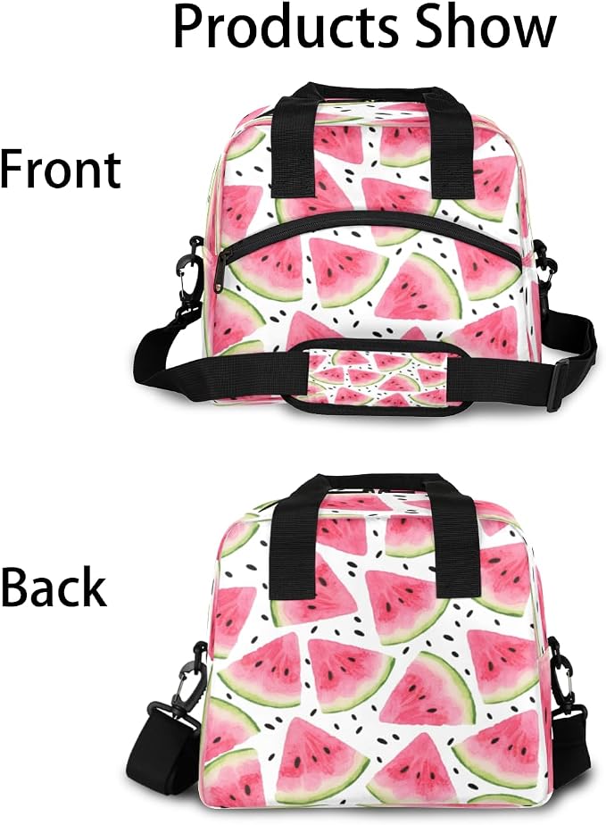 Watermelon Insulated Lunch Bag for Women Men Reusable Lunch Box Cooler Bag Large Leakproof Lunch Tote with Adjustable Shoulder Strap for Adult Work Picnic Camping Beach Office