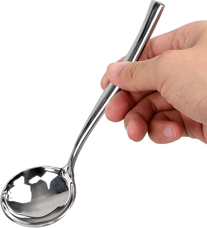 7.6-Inch Small Ladles for Serving Sauce, Stainless Steel Gravy Ladle Soup Spoon, Set of 4