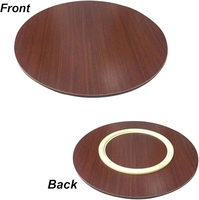 Large Round Turntable Wooden Lazy Susan For Dining Table, 6 Colors, 360° Smooth Rotating Serving Plate, Share All Food, Tabletop Swivel Tray For Family Dinner/Hotel/Restaurant (Color : Red-brown, Si