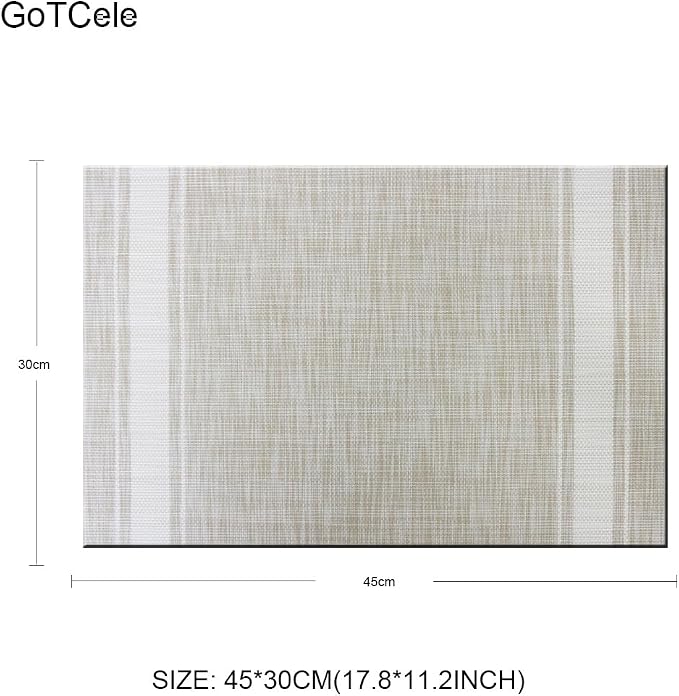 Placemats for Dining Outdoor Table Mats Washable Easy to Clean PVC Placemat (placemats Set of 6, White)