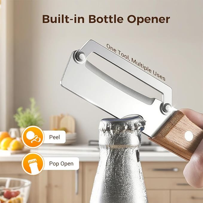 2-PACK Multifunctional Kitchen Vegetable Peeler – Stainless Steel Blade, Ergonomic Handle & Ideal for Fruits and Vegetables 3 In 1 Multi-Function Thickened Fruit Peeler Knife, Peel Julienne (2*Sliced)