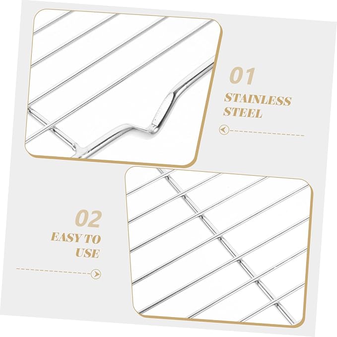 Healifty Stainless Steel Cookie Cooling Rack Non-Slip Baking Rack for Bread and Baked Goods Oven Safe ¾ Height for Home Baking and Cooking