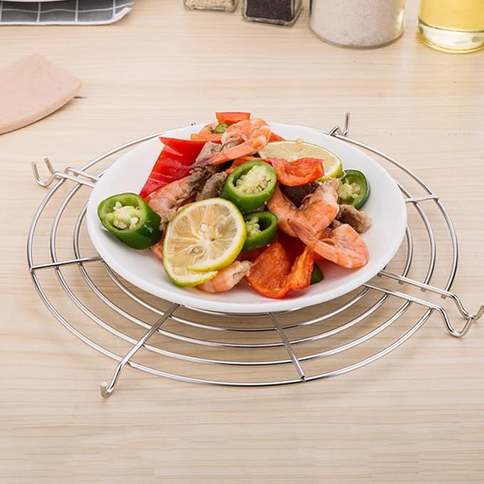 Cooking Rack Round, 6 Inch Stainless Steel Round Rack for Cooking Cooling Steaming Baking, Fit Air Fryer Stockpot Pot Pressure Cooker