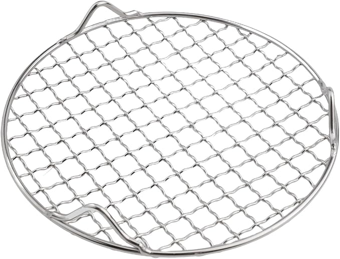 Round Cooking Rack, Stainless Steel for cross Wire Barbecue Grill Net with Legs, Grill Wire Cooling Racks for Oven for Cooking Baking Steaming BBQ(18cm)