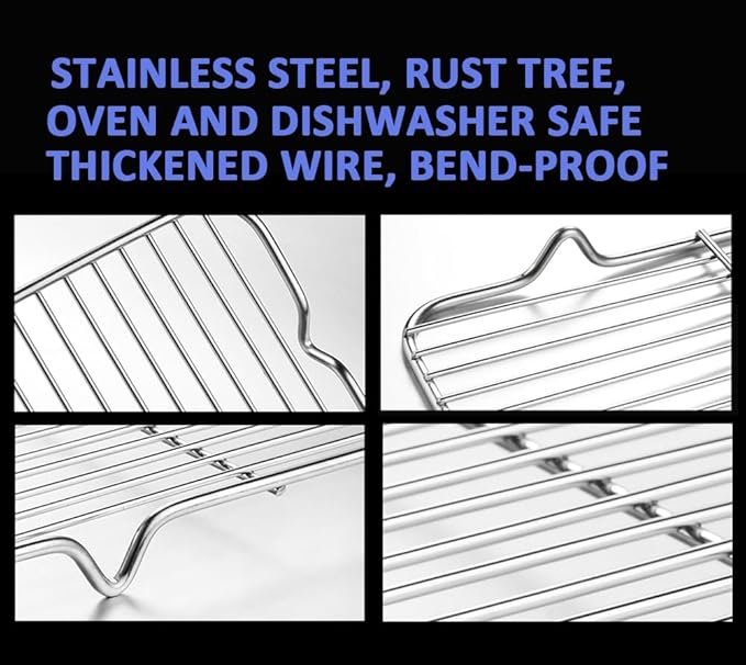 Cooling Rack with 4 Legs Heavy Duty Grill Net 7.9in x 12.4in Roasting Wire Grate Baking Racks, Fit Various Size Cookie Baking Sheet,Oven Dishwasher Safe(7.9"X12.4"31.5X20cm)
