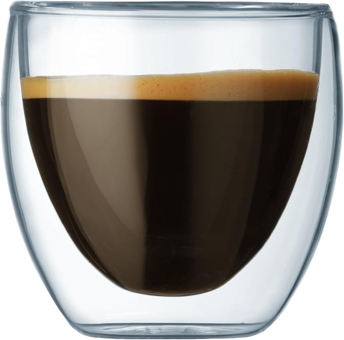 Bodum 2.5oz Pavina Double Wall High-Heat Borosilicate Glass, Set of 2, Clear (Pack of 4)