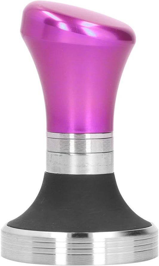 Luqeeg Coffee Tamper, 58mm Flat Metal Espresso Pressure Tamper, Stainless Steel Base Coffee Powder Hammer Espresso Tamper Coffee Tools for Home Coffee Kitchen Espresso Accessories (Rose Red)