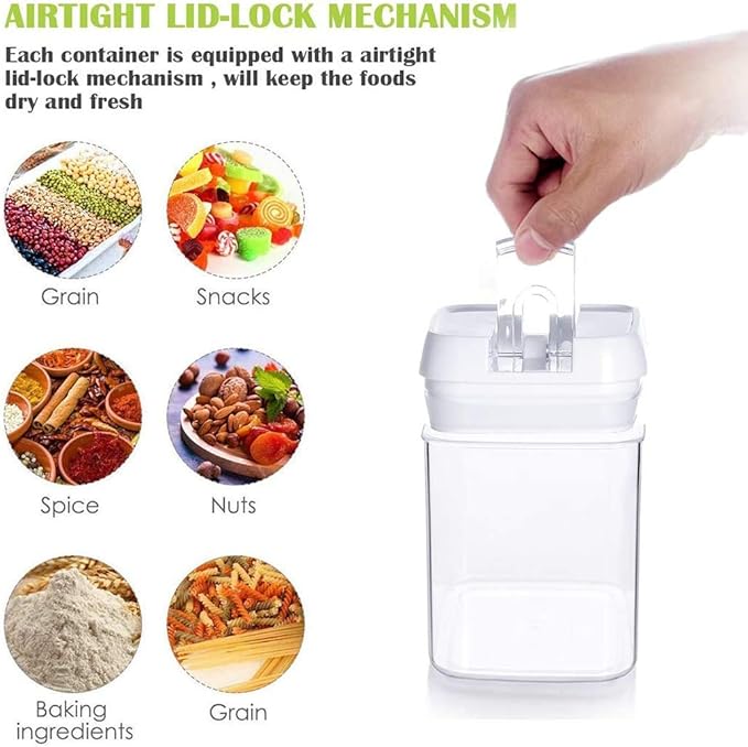 Food Storage Containers with Lids, 6 Pieces Set Airtight Food Containers , Interchangeable Lock Design & Heavy Duty BPA Free Plastic (6)