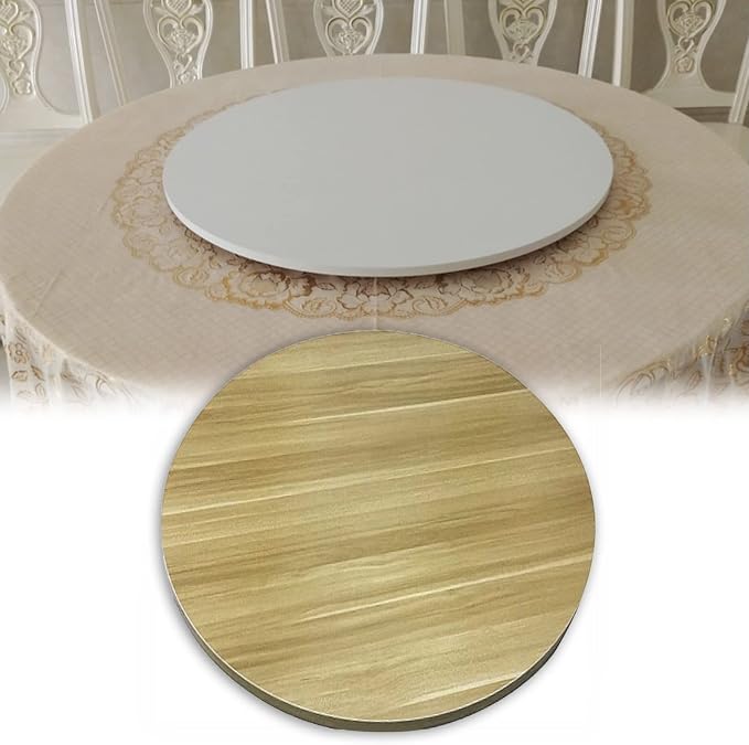 Lazy Susan Turntable 50cm~100cm Round Wooden Rotating Serving Plate For Dining Table, Large Rotating Tray For Serving Dishes, Easy Share All Food, Table Top Service Tray (Color : A, Size : Ø50cm(20i