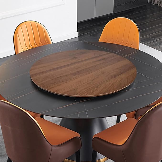 Large Wooden Turntable Lazy Susan, Wooden Turntable For Dining Table, 20in 24in 28in Lazy Susan Serving Tray With Silent Bearing, 360-Degree Swivel Serving Plate, Hotel Tabletop Service Plate, Swivel