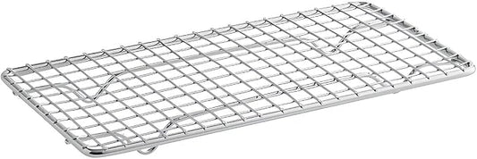 OCS Parts 4-1/4" x 8-1/4" Stainless Steel Pan Grate | Footed Cooling Pan Grate for 1/4 Size Steam Tables, Baking, and Hotel Pans