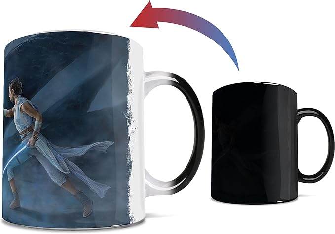 Morphing Mugs Star Wars – Rey vs Palpatine – Rey's Awakening – Thomas Kinkade Studios - One 11 oz Color Changing Ceramic Mug – Image Revealed When HOT Liquid Is Added! MMUG1223