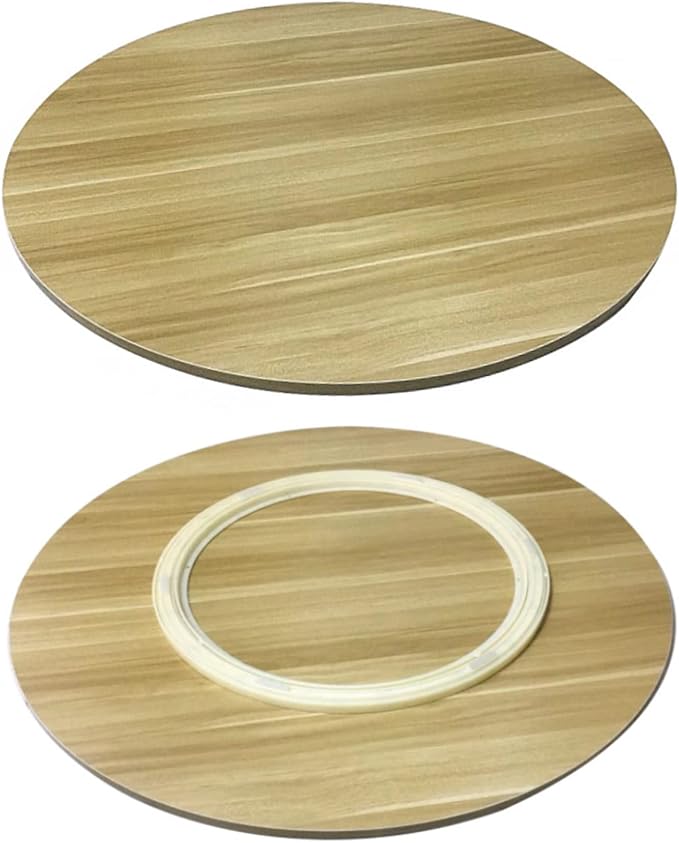 Kitchen Lazy Susan Large Wood Turntable For Round Table - Swivel Serving Tray - 360 ° Flexible Rotation For Easy Share All Foods, One Piece With Bearing, No Need To Install (Color : Walnut, Size : 1