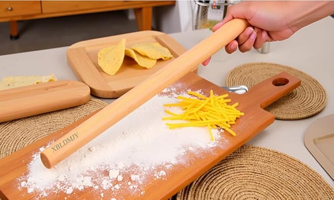 Long Rolling Pin，Rolling Pins for Baking，Dough Roller ，Making Dumpling, Tortilla ，Bread，Baklava, Pizza。23.23×1.38inch/59×3.5cm)